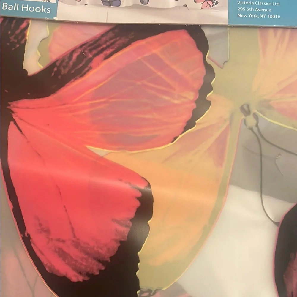 Pink and Black Butterfly Shower Curtain